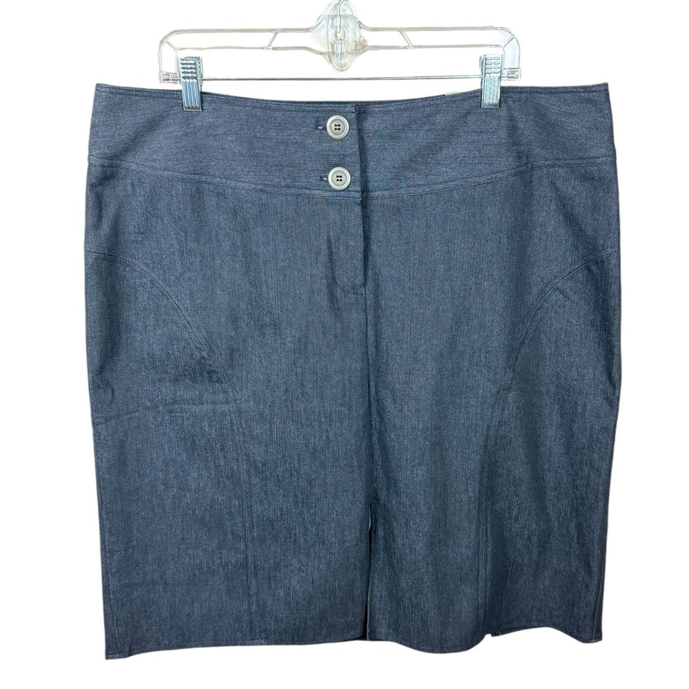 Vintage Venezia Denim Button Zip Mini Pencil Skirt Size 18 Y2K - Picture 7 of 8